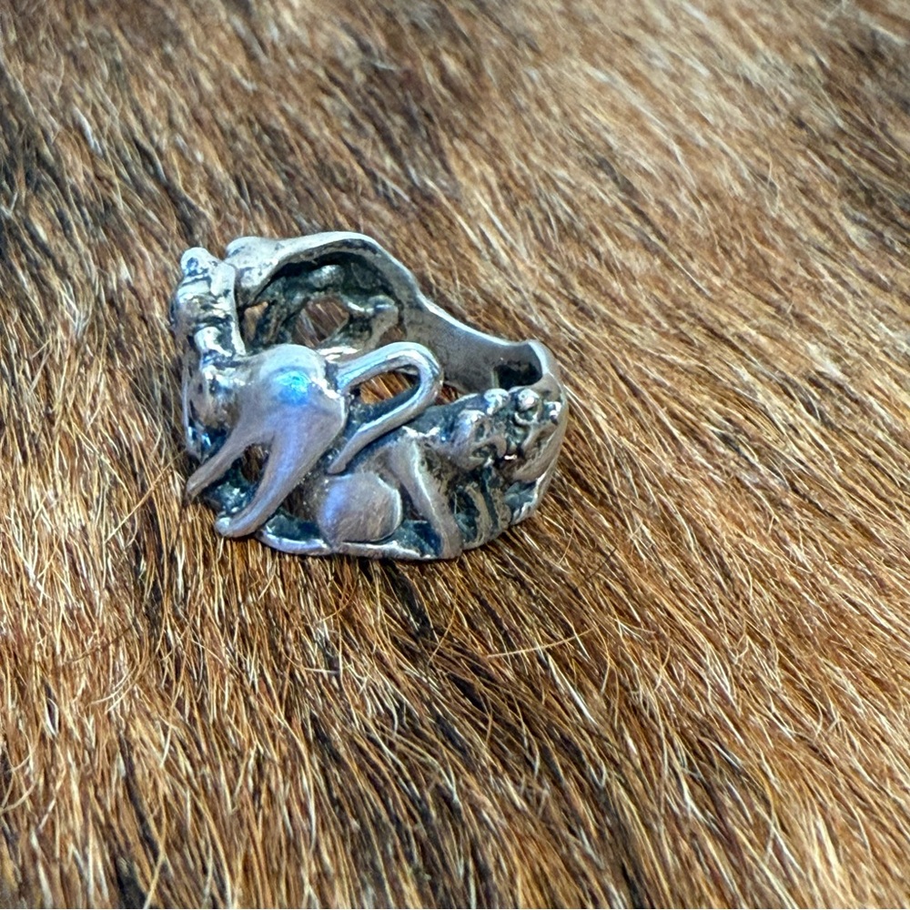 Sterling Silver Cat Ring Size 6 - Picture 9 of 12